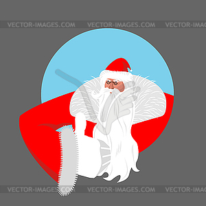 Santa Claus thumbs up. Gesture of hand is all right - vector clipart