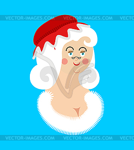 Mrs. Claus face. Wife of Santa Claus. Christmas - vector clip art