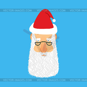 Santa Claus face avatar. Christmas grandfather - vector image