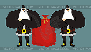 Санта-Клаус телохранители. Рождественские охранники. - клипарт в векторе / векторное изображение