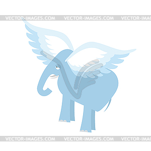 Flying Elephant. Fantastic animal. Elephant with - vector image