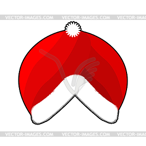 Santa Turban. East Islamic Headdress. Red cap whit - vector clip art