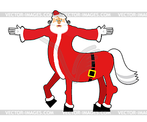 Santa Claus centaur. Santa monster. Half man half - vector clipart