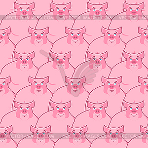 Pig seamless pattern. Piglet background. Farm anima - vector clip art