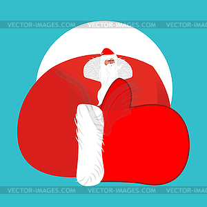 Santa Claus thumbs up. Gesture of hand is all right - vector clipart / vector image