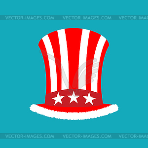 Patriotic Santa Claus cap. Winter Hat Uncle Sam. - vector clip art