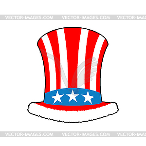 Patriotic Santa Claus cap. Winter Hat Uncle Sam. - vector clipart