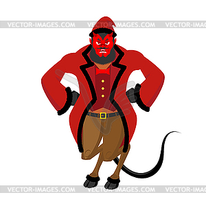 Krampus Satan Santa. Claus red demon with horns. - vector clipart / vector image