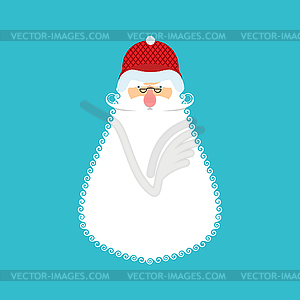 Santa Soldier face. Army Claus head. Christmas - vector image