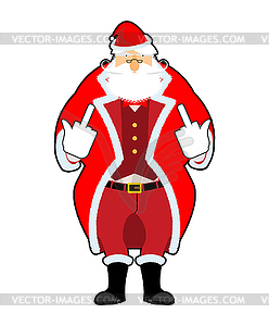 Bad Santa shows to fuck. Angry Claus. Not good - vector clip art