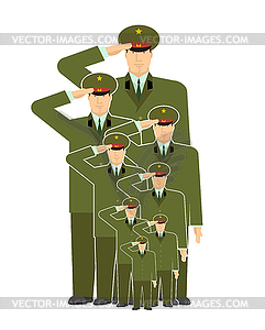 Military family. Relatives of soldiers. Army - vector clipart