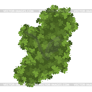 Ireland map of Clover. shamrock Irish land area - vector image