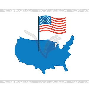 USA Map and Flag. America banner and land area. - vector clip art