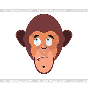 Monkey surprised Emoji. marmoset astonished - vector image