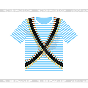 Sailor shirt and machine-gun belts. Military - royalty-free vector clipart