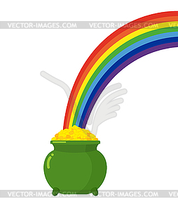 Pot of gold leprechaun and rainbow. St. Patricks Da - vector clip art