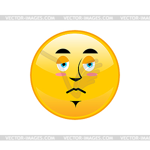 Sad Emoji . dull yellow circle emotion - vector clip art
