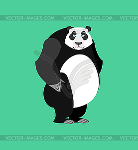Panda sad Emoji. Chinese bear sadness emotion - vector image