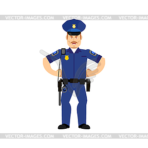 Police officer angry Emoji . Policeman aggressive - vector clipart