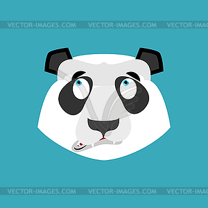 Panda Emoji удивил. Китайский медведь изумил - клипарт