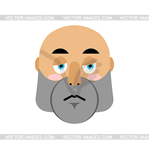 Brutal Man sad Emoji. Men face sorrowful emotion - vector clipart