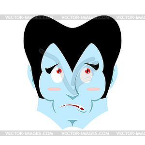 Dracula surprised Emoji. Vampire astonished - vector clip art