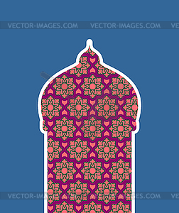 Mosque . Arab pattern madrasah. for Eid Mub - vector image