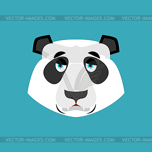 Panda sad Emoji. Chinese bear sadness emotion - vector clipart