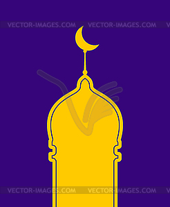 Mosque . Arab madrasah. for Eid Mubarak. Ra - vector EPS clipart