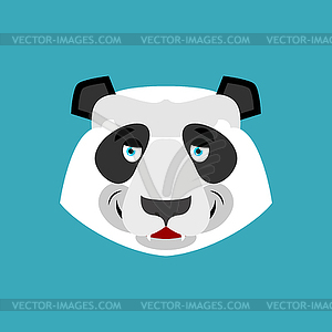 Panda Happy Emoji. Chinese bear merry emotion - vector image