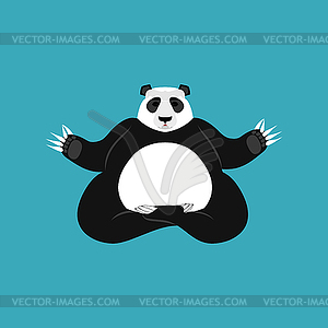 Panda Йога. Китайский медведь йогом. дзен животных и отдохнуть - векторная иллюстрация