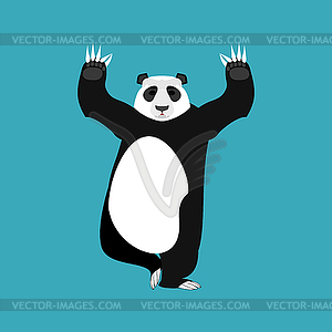 Panda Yoga. Chinese bear yogi. Animal zen and relax - vector clipart
