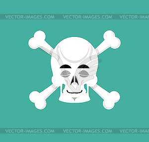Skull and bone sleeps Emoji. skeleton head asleep - stock vector clipart