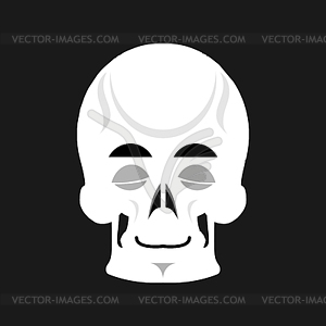 Skull sleeps Emoji. skeleton head asleep emotion - vector clipart