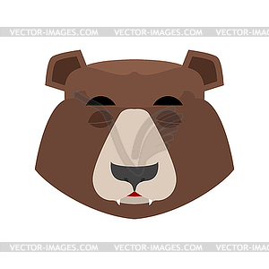 Bear sleeping Emoji. grizzly asleep emotion. face - vector clipart