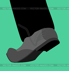 Leg shoes go . stepping foot template - vector image