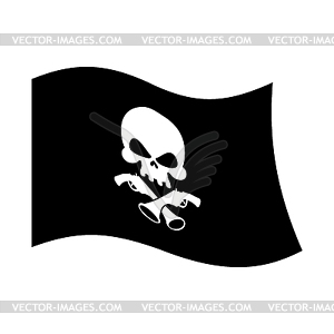 Pirate flag skull and crossbones. piratical black - vector clip art