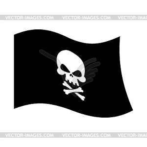 Pirate flag skull and crossbones. piratical black - vector clip art