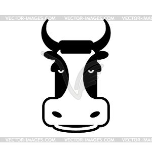 Корова головой знак. Бык символ лица. Ферма животных - изображение в векторе / векторный клипарт