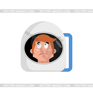 Astronaut surprised Emoji. Cosmonaut amazement - vector image