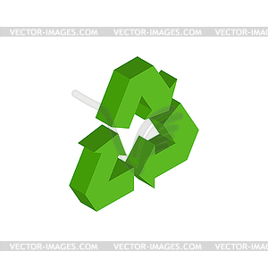 Recycling sign. Green recast symbol. Running emblem - vector clipart