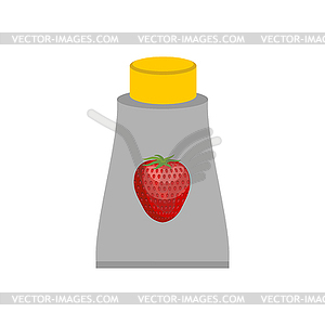 Lubricant with strawberry . Tube of grease for sex - vector clipart