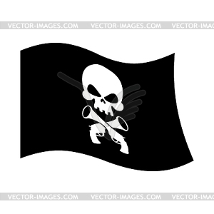 Pirate flag skull and crossbones. piratical black - white & black vector clipart