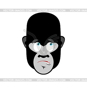 Gorilla Surprised Emoji. Monkey astonished emotion - vector clipart