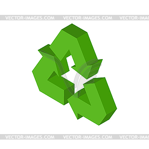 Recycling sign. Green recast symbol. Running emblem - vector clipart