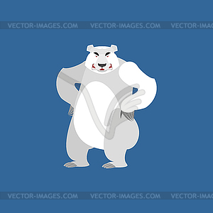 Polar Bear angry Emoji. Wild animal Arctic and - vector clip art