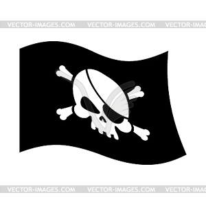 Pirate flag skull and crossbones. piratical black - vector clip art