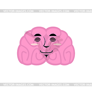 Brain asleep emotion. Human brains Emoji sleeping. - vector clipart