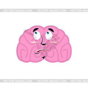 Brain surprised emotion. Human brains Emoji - vector clipart