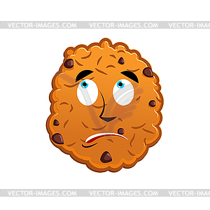 Cookies surprised Emoji. biscuit emotion astonished - vector clipart